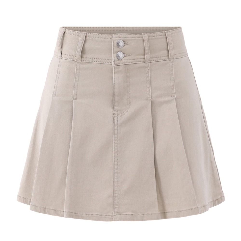 No Boundaries Womens Skirt Size M (8-10) Khaki Mid Rise Button Front Casual Mini